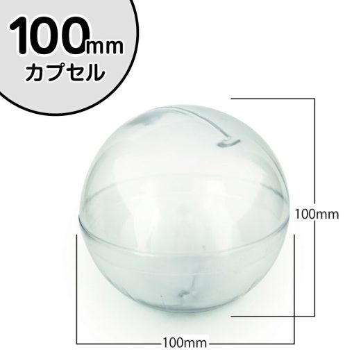 100mm空カプセル　10個入り（クリアタイプ）　特大 教材 教具 工作 ディスプレイ用 丸型 柔らかい 100mm×100mm