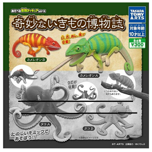 【中古】カメレオンA、B 2種 あそべる生物フィギュアシリーズ 奇妙ないきもの博物誌 ガチャ