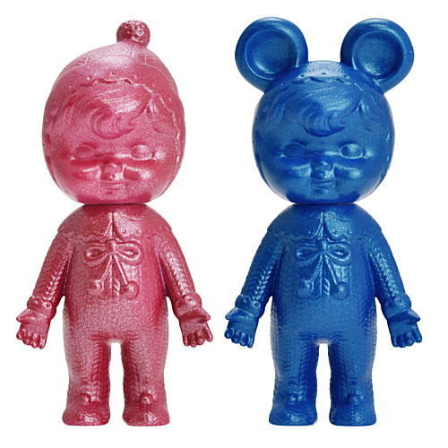 なかよしチャーミーちゃんとかわいいおともだち ミニチュアコレクション(再販) [3.チャーミーちゃん メタリックピンク・メタリックブルーセット]【ネコポス配送対応】【C】