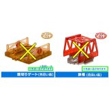 カプセルプラレール トーマスとなかまたちキラキラなレニアスと恐竜編より踏切りゲート(色違いVer.・クリアーラメ)・鉄橋(色違いVer.・クリアーラメ) 2種タカラトミーアーツ　ガチャポン　ガシャポン　ガチャガチャ